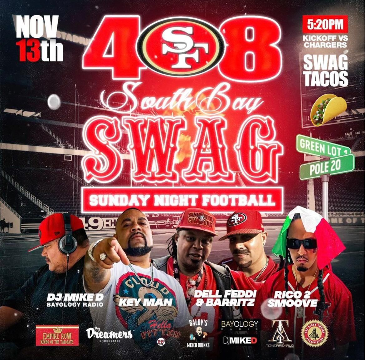 408 South Bay Swag SNF – Levi's Stadium Green Lot 1 Pole 20 (11/13/2022) -  Barritz™ | Official Site